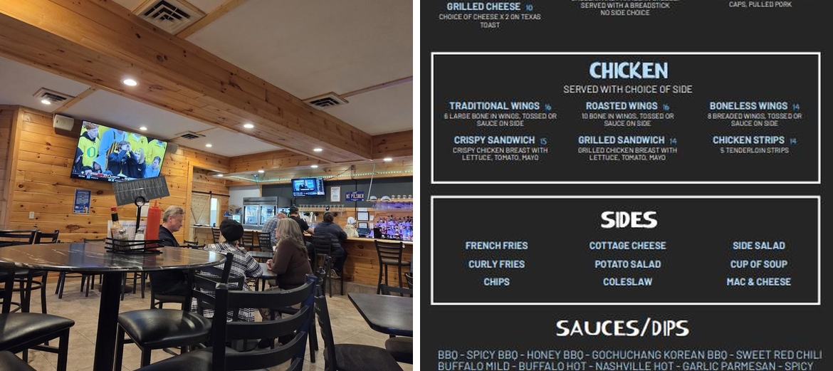 Big Lake Tavern Menu